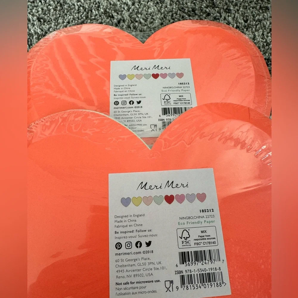 Meri Meri Heart Plates & Napkins